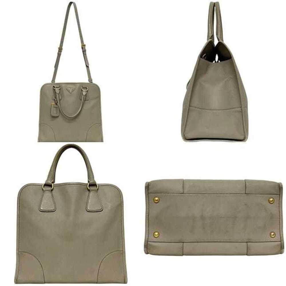 PRADA Cream Leather Saffiano Shoulder Bag - Picture 3 of 11